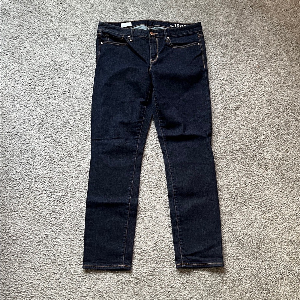 GAP 1969 Dark Blue Always Skinny Jeans with Contrast Stitching 31R